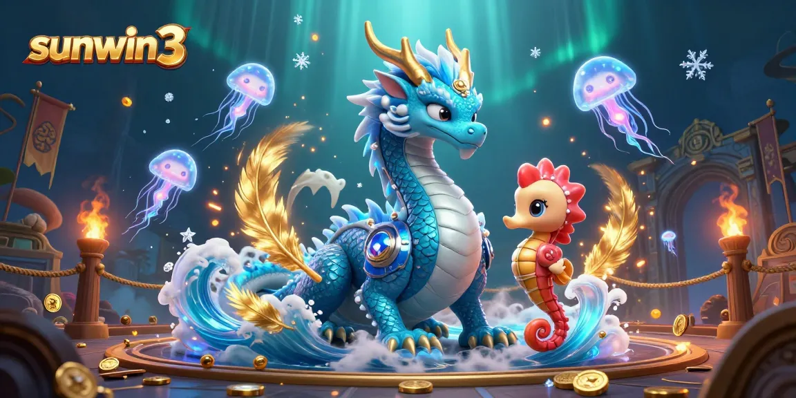 Spin the reels and win big at sunwin3 with an enchanting water dragon and vibrant casino scenes.